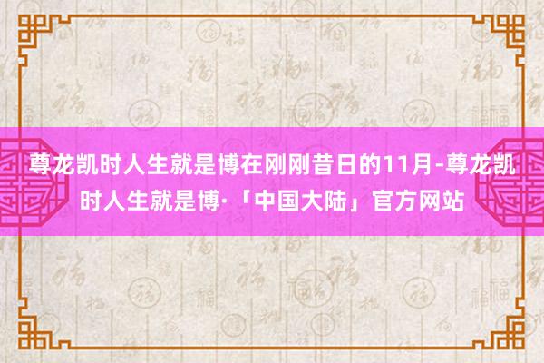 尊龙凯时人生就是博　　在刚刚昔日的11月-尊龙凯时人生就是博·「中国大陆」官方网站