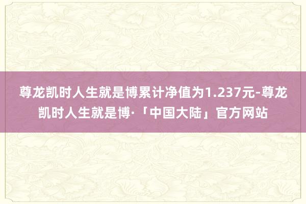 尊龙凯时人生就是博累计净值为1.237元-尊龙凯时人生就是博·「中国大陆」官方网站