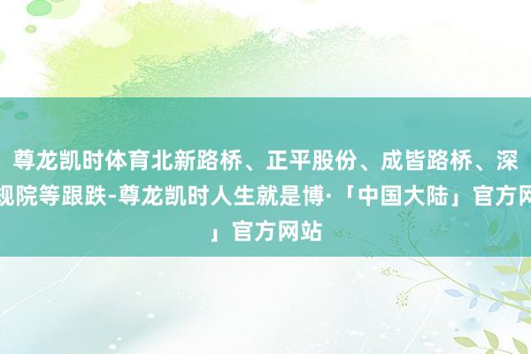 尊龙凯时体育北新路桥、正平股份、成皆路桥、深水规院等跟跌-尊龙凯时人生就是博·「中国大陆」官方网站