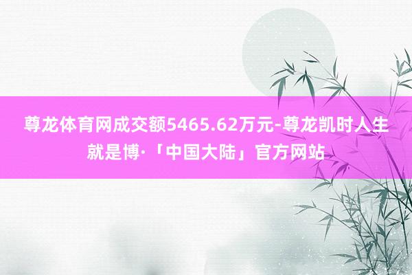 尊龙体育网成交额5465.62万元-尊龙凯时人生就是博·「中国大陆」官方网站