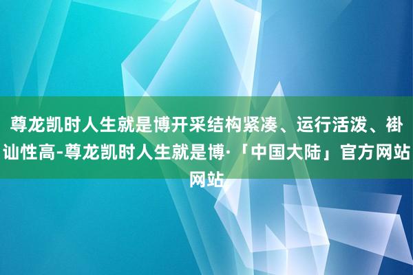 尊龙凯时人生就是博开采结构紧凑、运行活泼、褂讪性高-尊龙凯时人生就是博·「中国大陆」官方网站