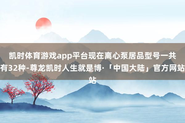 凯时体育游戏app平台　　现在离心泵居品型号一共有32种-尊龙凯时人生就是博·「中国大陆」官方网站